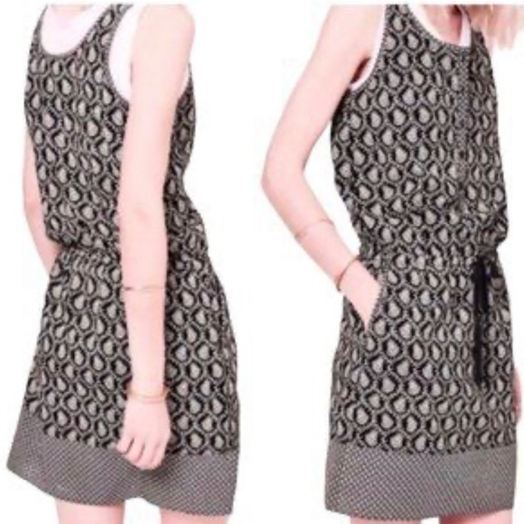 Lou & Grey Paisley Pattern Drawstring Waist Dress Medium - Picture 1 of 9
